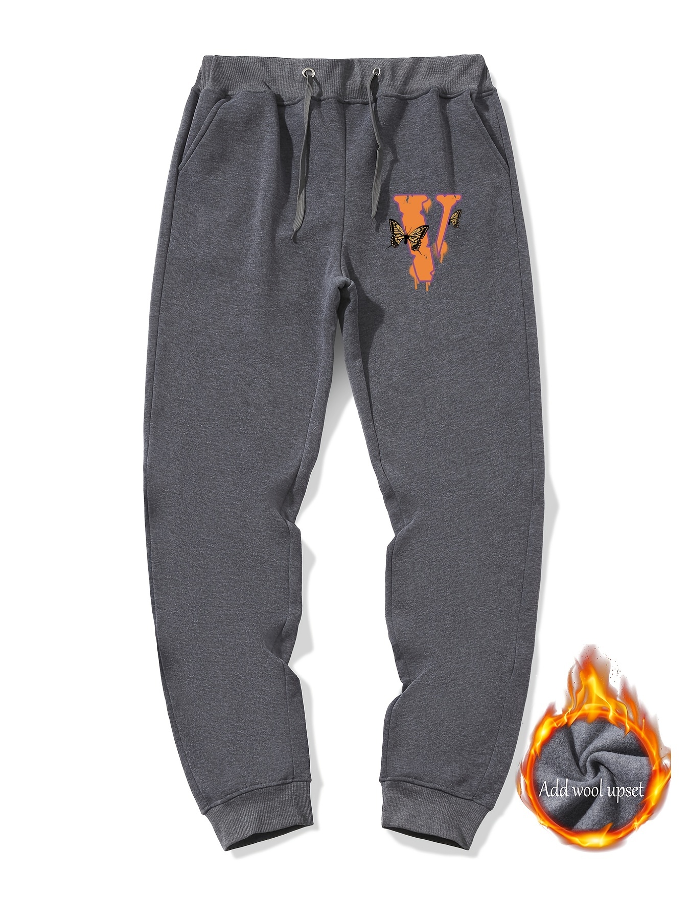 Men's Casual Winter Alphabet Print Jogger Pants