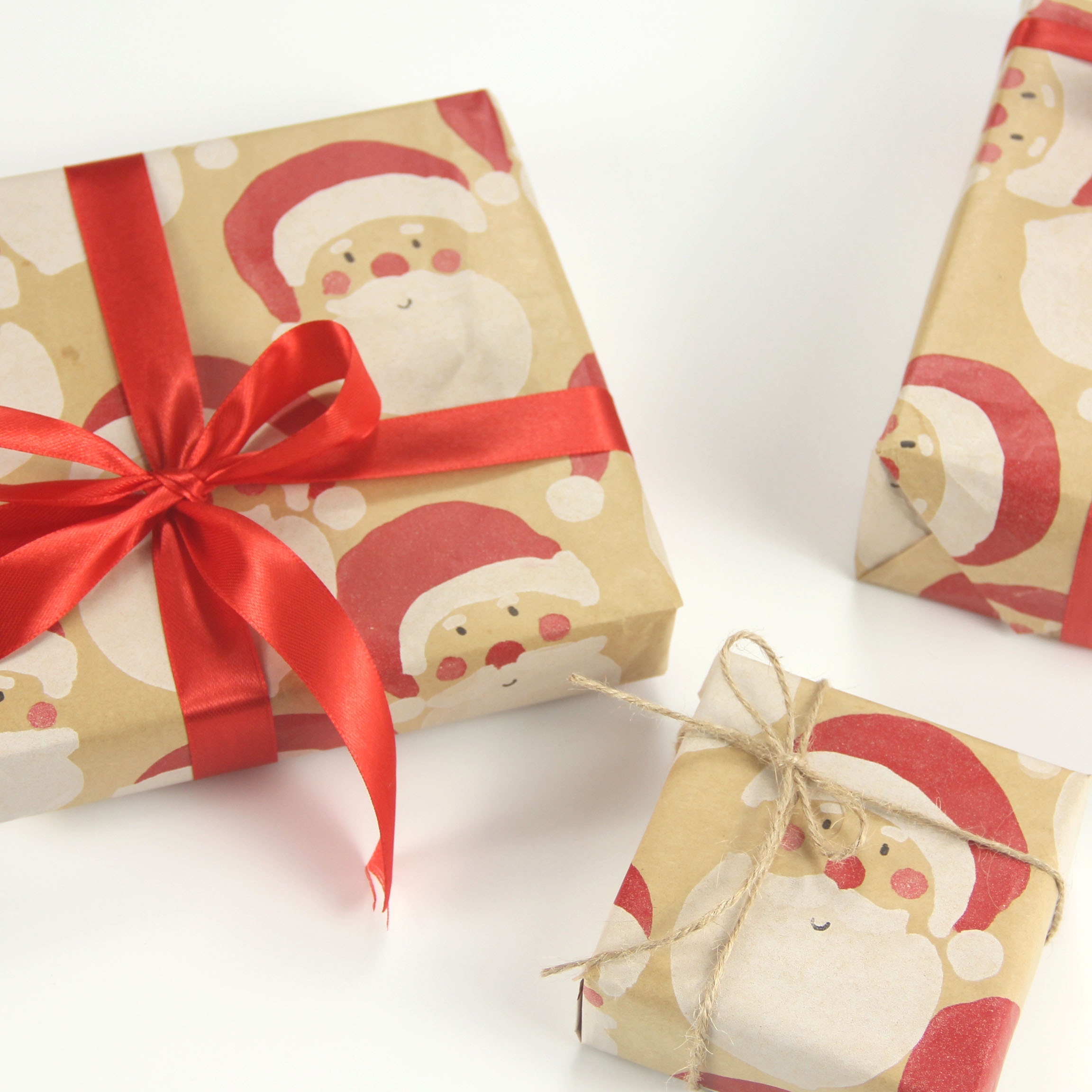 Roll Of Kraft Santa Claus Wrapping Paper Roll Colorful Gift - Temu