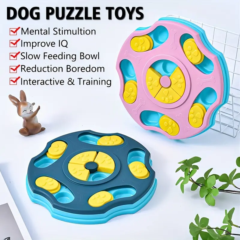 Level Up Your Pet's Playtime: 2-in-1 Puzzle Toy Slow Feeder Bowl