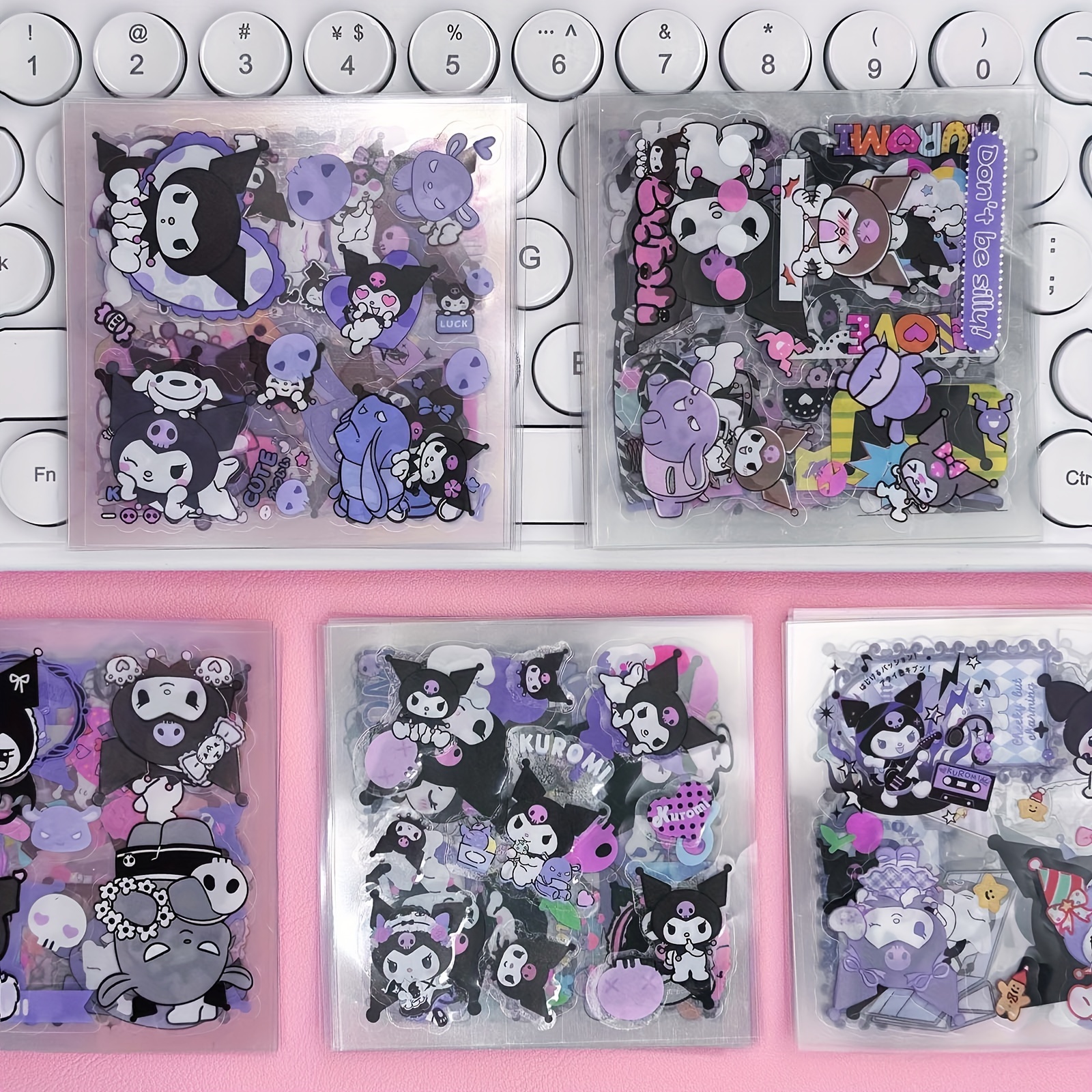 Cute Kuromi Diversity Laser Cartoon Stickers Kids - Temu