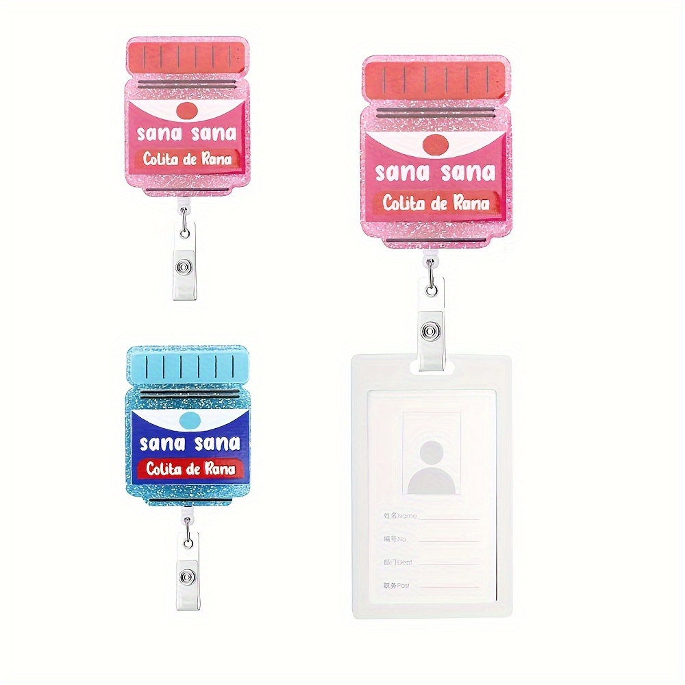 1pc Badge Reel Holder Retractable with ID Clip for Nurse Nursing Name Tag Card Cute Pharmacy ID Name Badge Holder for Teacher Doctor Medical