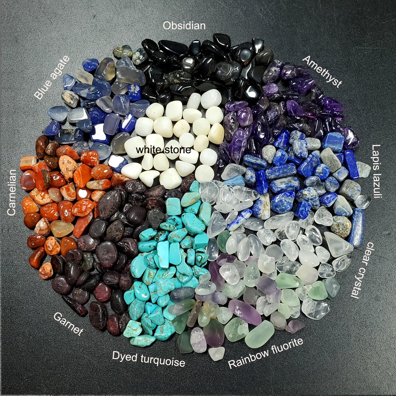 1.1lb Large Size Natural Mixed Crystal Chips Stones- Mixed Healing Crystal Chakra Stones, Crushed Crystal Mixed Gemstones for Crafts, Beautiful