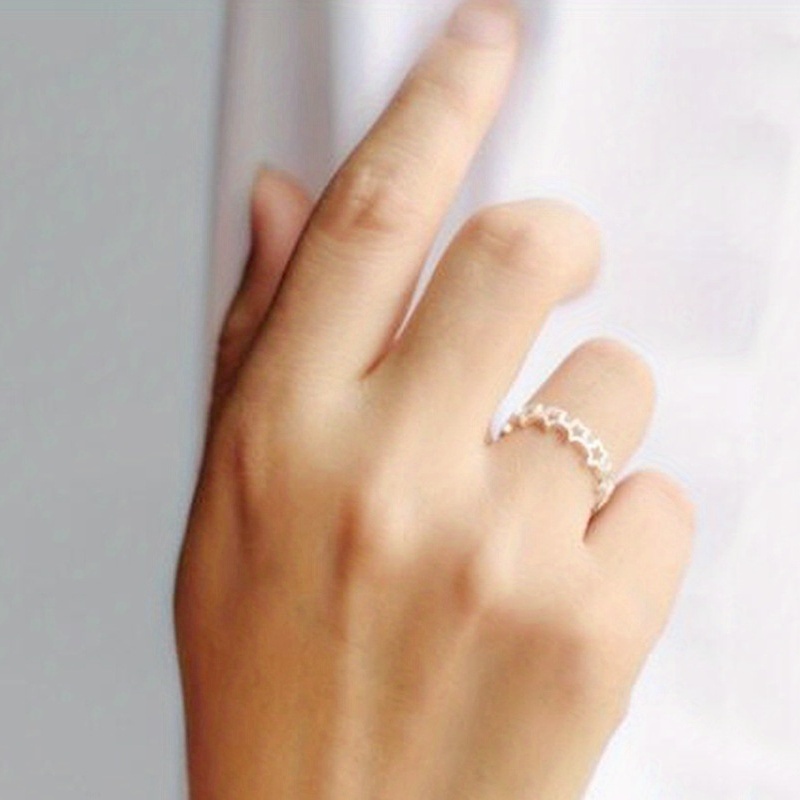 Adjustable Star Open Rings for Women Minimalist Copper Jewelry