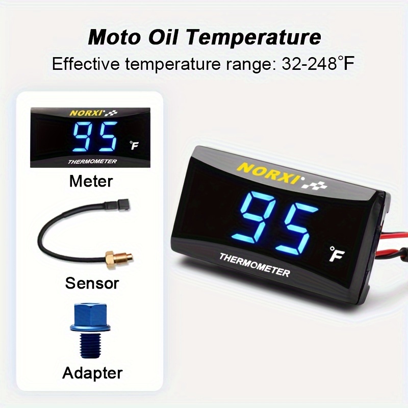 Thermomètre numérique universel pour moto - Jauge de température