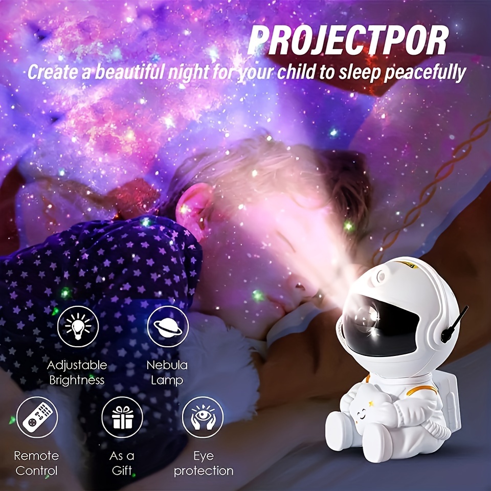 Astronauta Proyector Galaxia Estrellas Lampara Luz De Noche
