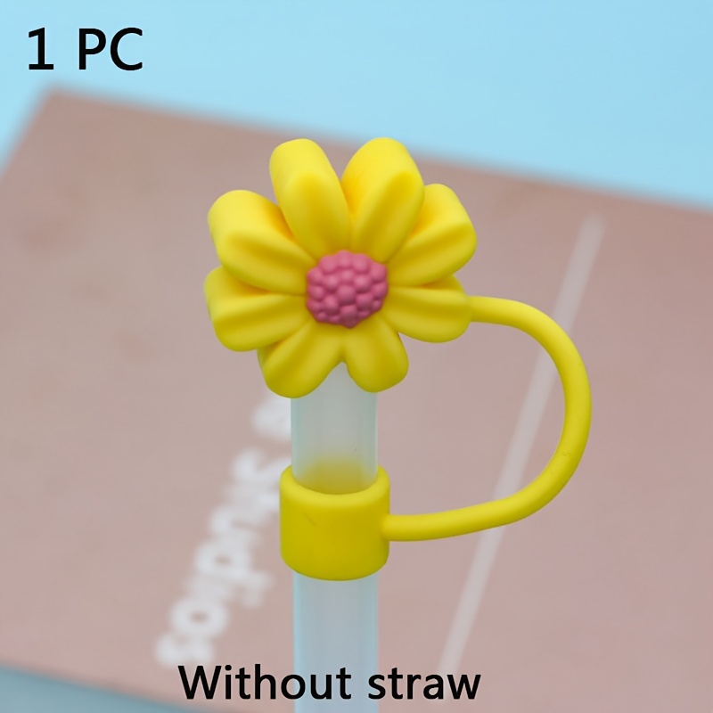 Cute Flower Reusable Straw Cover Dustproof Splash Proof - Temu