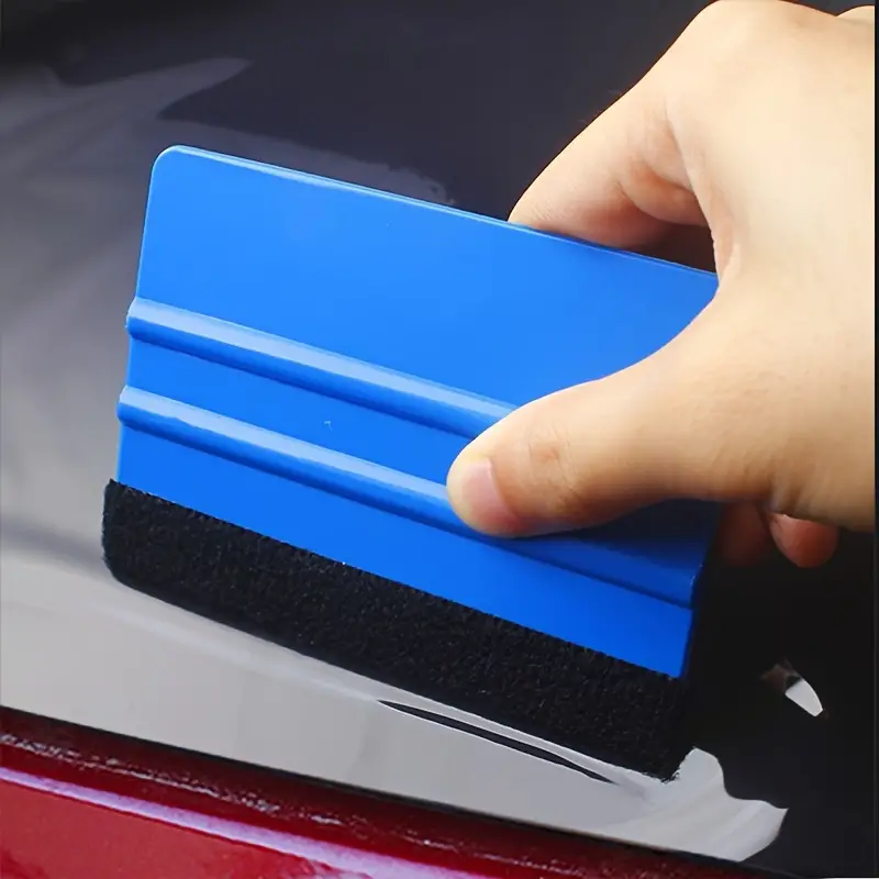 Car Film Scraper, Small Plastic Square Scraper With Velour Cloth Car Film  Tool Scraper Car Accessories