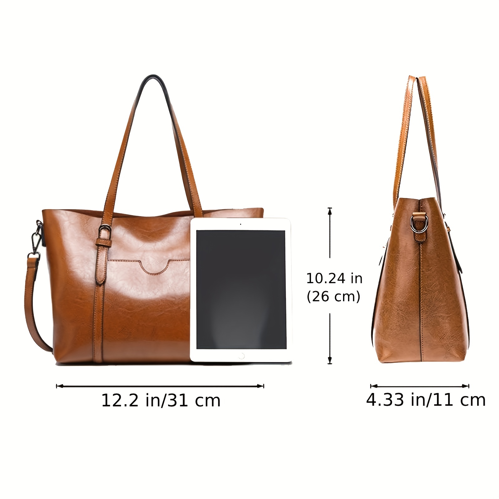Women Handbags Tote Bag Soft Leather Retro Designer Large - Temu