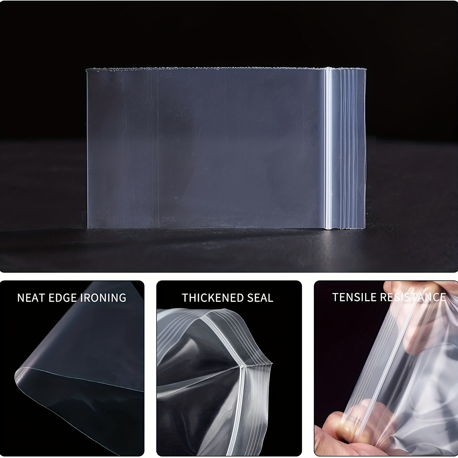 0.1mm Warning Words Transparent Self-Adhesive Plastic Packaging