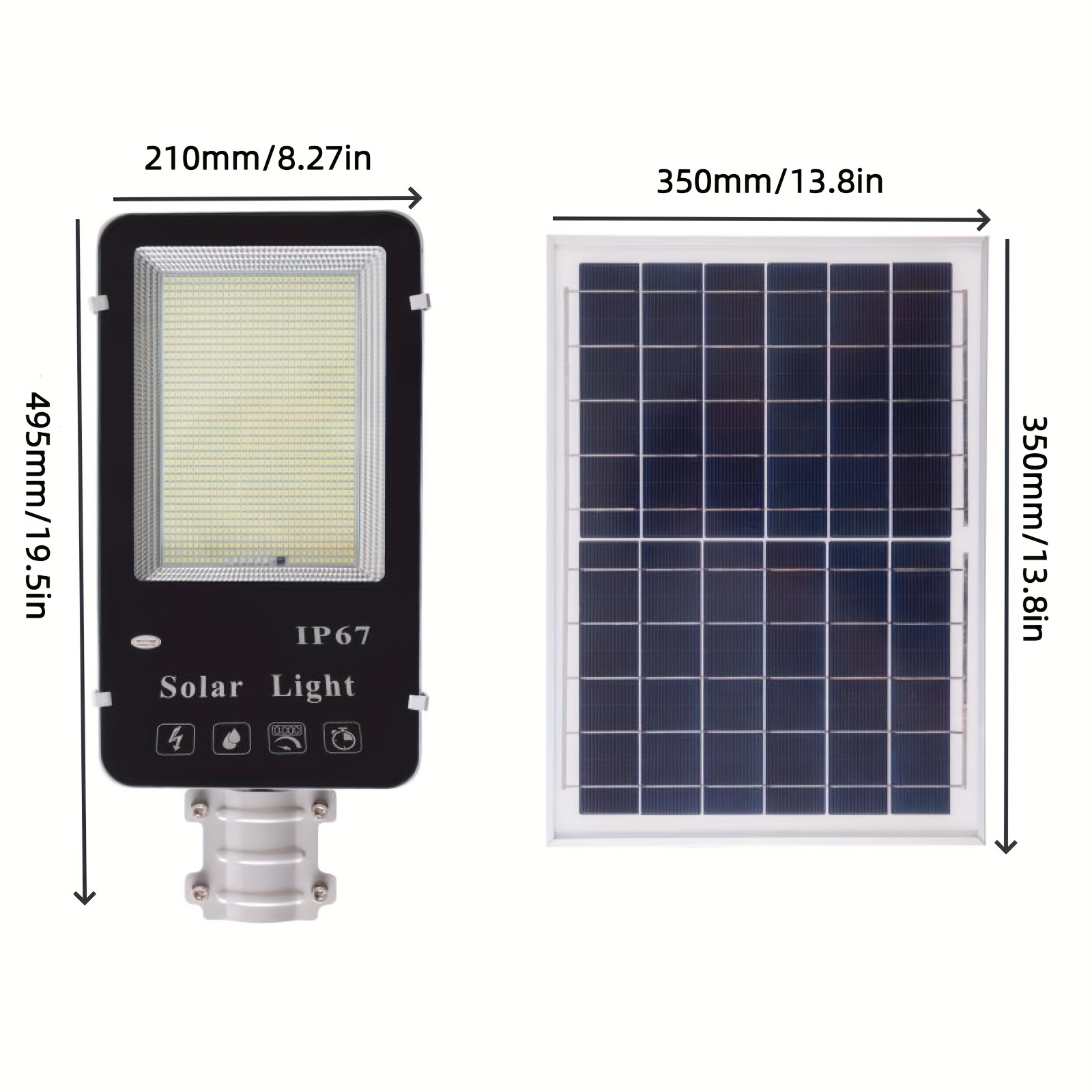 1pc 300w solar street light outdoor parking lot light dusk to dawn motion sensor flood light ip67 waterproof led human body induction light illuminating area of 120 square meters with remote control suitable for streets courtyards fences details 9