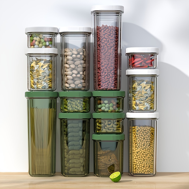 Airtight Pantry Pasta Kitchen With Lid Plastic Food Storage Multigrain  Sealed Container Cereal Containers Transparent Box Cans