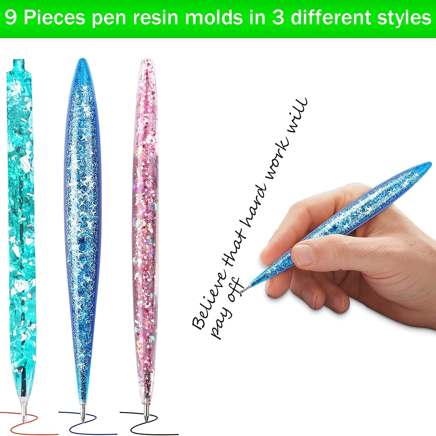 20pcs Ballpoint Pen Resin Mold Set 10 Pen Silicone Molds and 10 Black Pen  Refills Resin Molds, Silicone Mold for Resin 