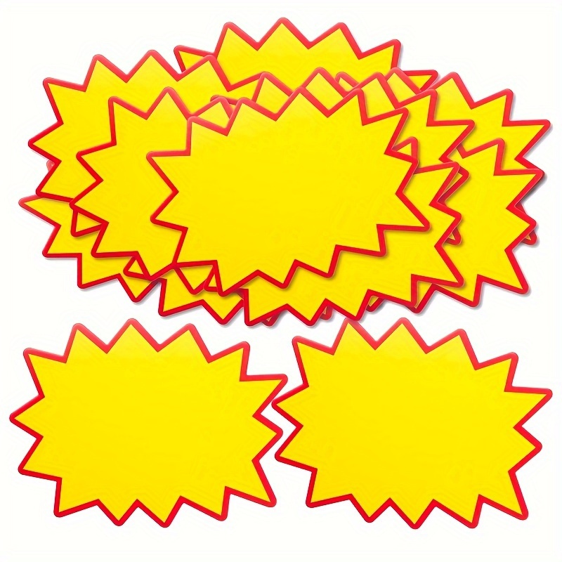 Retail Price Signs Yellow Burst Price Tags Blank Star Labels - Temu