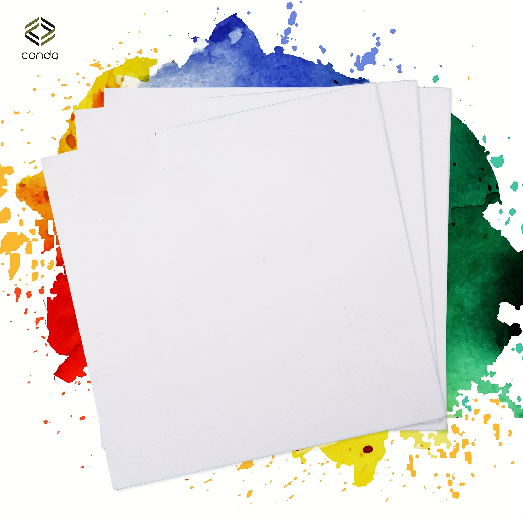 Conda Canvas Panels 8 x 10 inch, 24 Pack, Primed, 100% Cotton, Artist Quality Acid Free Canvas Board for Acrylic, Pouring & Oil Painting