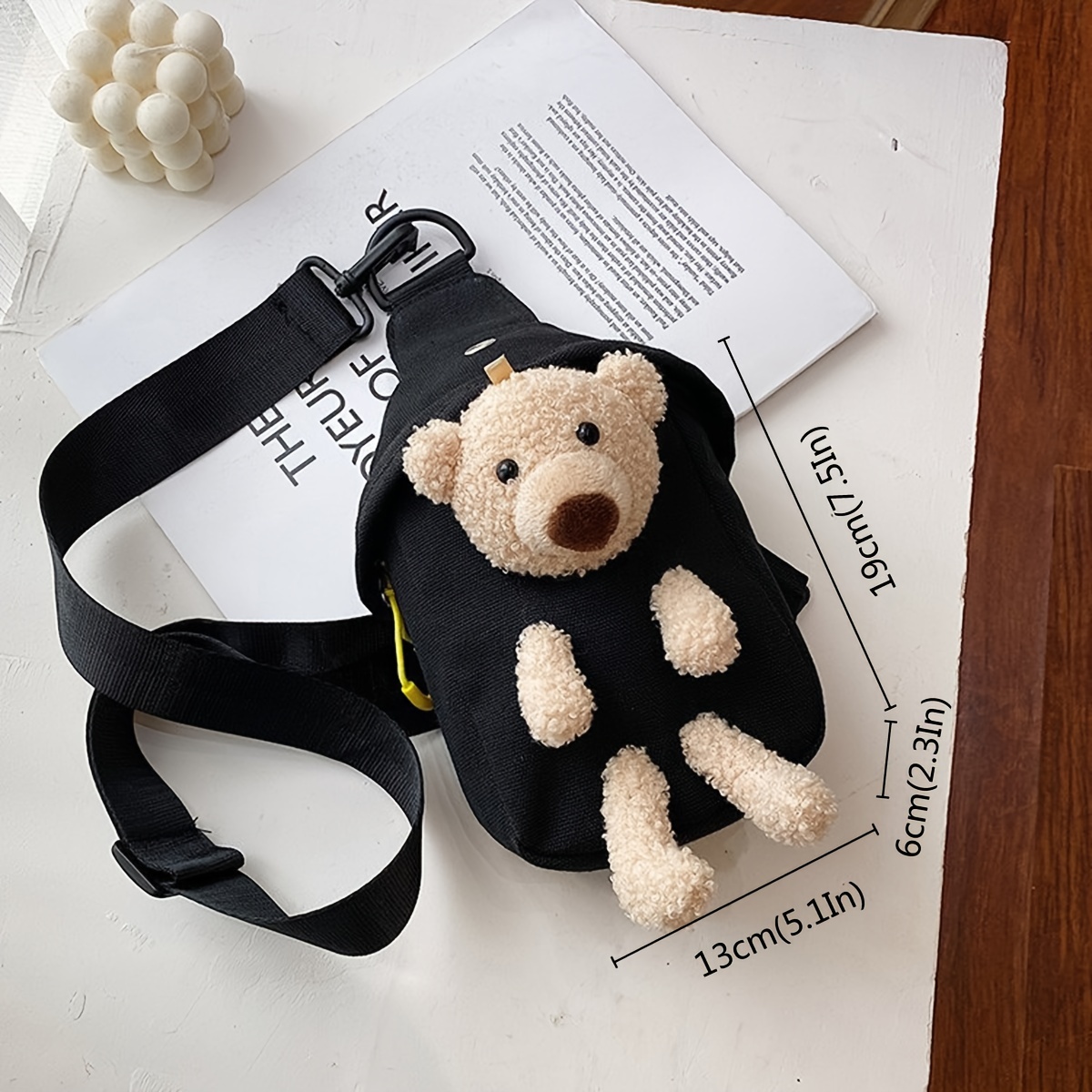 Trending Pack of 2 Cute Soft & Fluffy Teddy Bear Sling Bag (Random