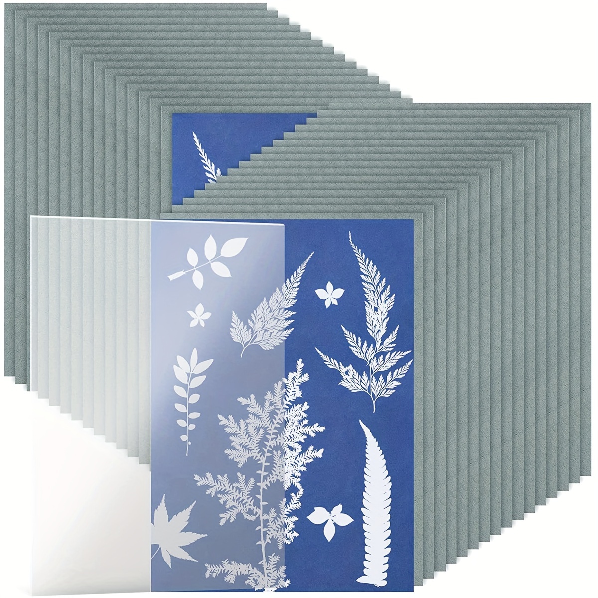 Uxcell Cyanotype Paper, 12 Sheets 5.9x5.9 Sun Print Solar Drawing Paper  Printing Paper, Blue