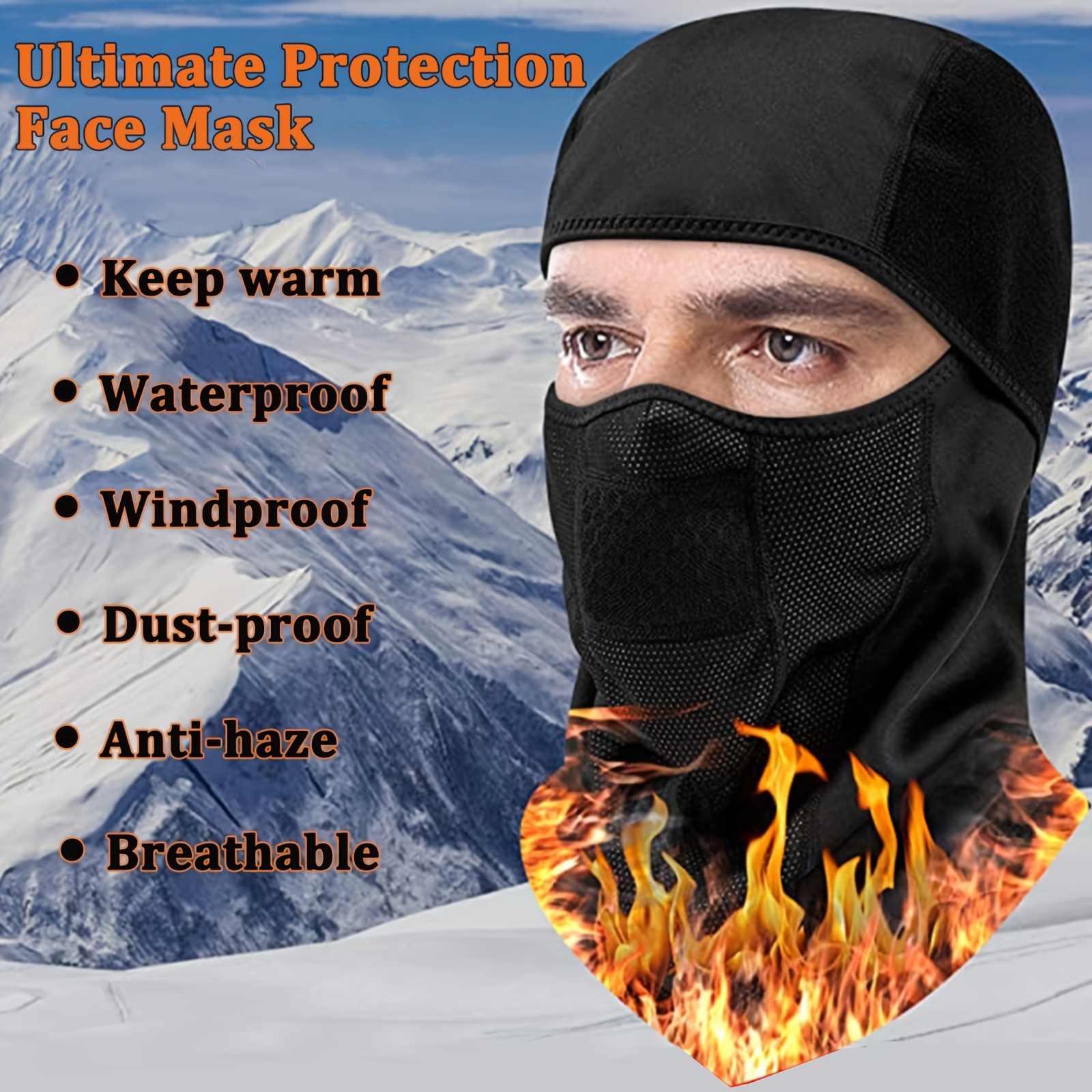 Balaclava Ski Mask, Máscara De Algodón Gruesa Para Clima Frío, Máscara  Balaclava A Prueba De Viento, Transpirable Para Hombres Y Mujeres En  Invierno