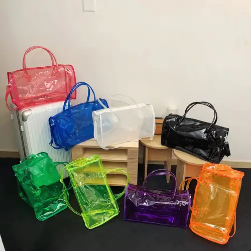 Clear Holographic Sports Duffle Bag Laser Waterproof Pvc Gym - Temu