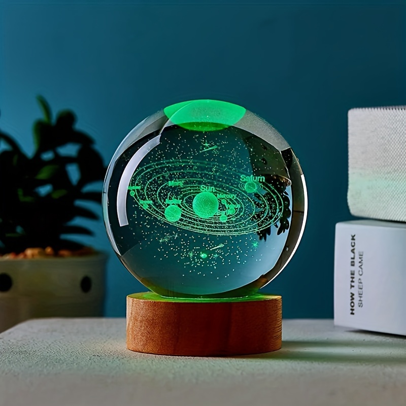 3d Bola de cristal láser grabado planeta bola de cristal Sistema Solar  globo astronomía regalo regalo de cumpleaños esfera de cristal decoración  del hogar