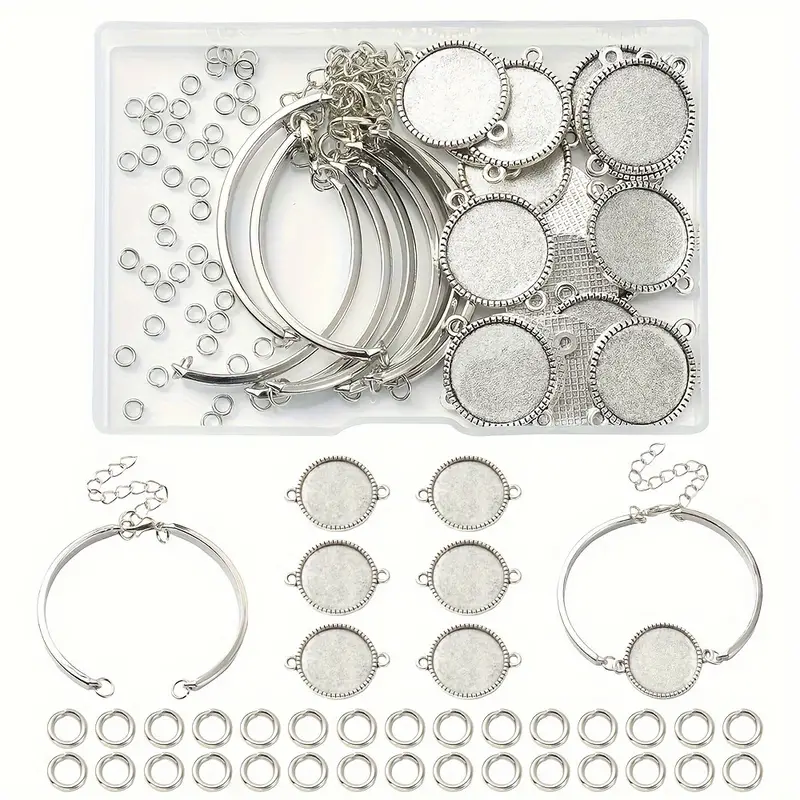 Diy Bracelet Making Kit Includes Antique Silver Alloy Blank - Temu