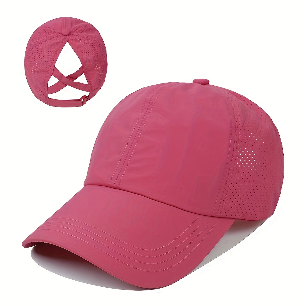 Sunscreen Hat Sports Travel Ponytail Hole Mesh Breathable