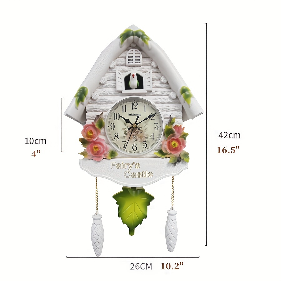  SBKDPT Reloj de pared de cuco de estilo nórdico con péndulo y  llamada de cuco o reloj de pared natural de voz de pájaro con pilas para  sala de estar, hogar