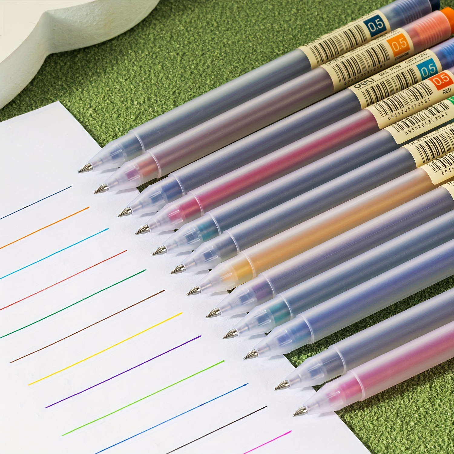 Deli 12 Colors Delight Gel Pen Bullet Tip Acid Free Gel Ink - Temu