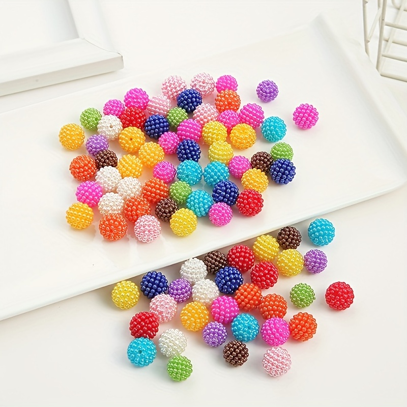 Handmade Colorful Pearl Beads Round acrylic Imitation Pearl - Temu
