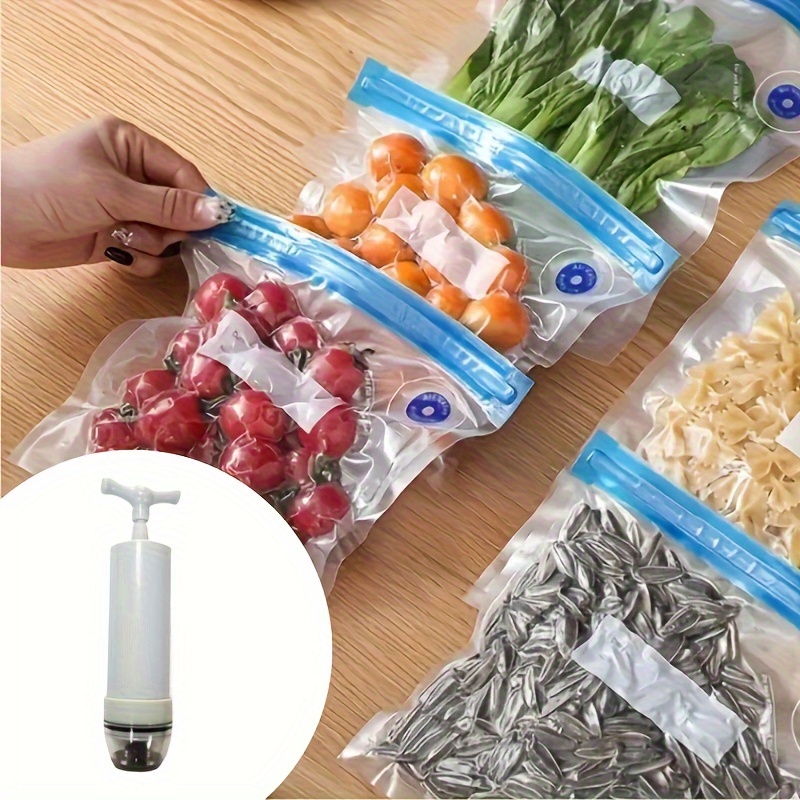 5 Pcs Reusable Vacuum Seal Bags Sealer Food Saver Storage Bag Electric  Vaccum Pump Set
