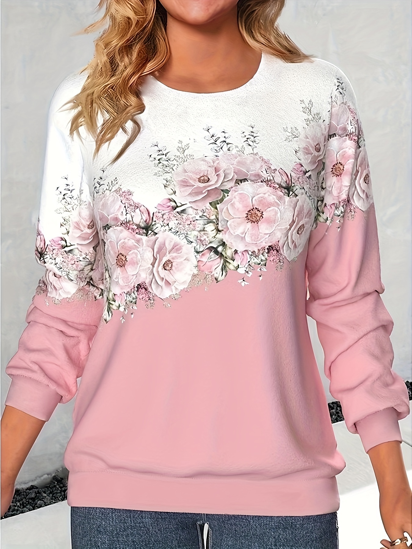 Appliquéd floral-print stretch-jersey sweatshirt