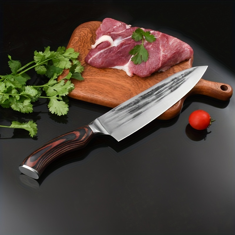 8 Inch Stainless Steel Butcher Knife Fishing Cooking Knife Handmade Forged  Bone Knife Meat Cleaver Kitchen Chef Knife
