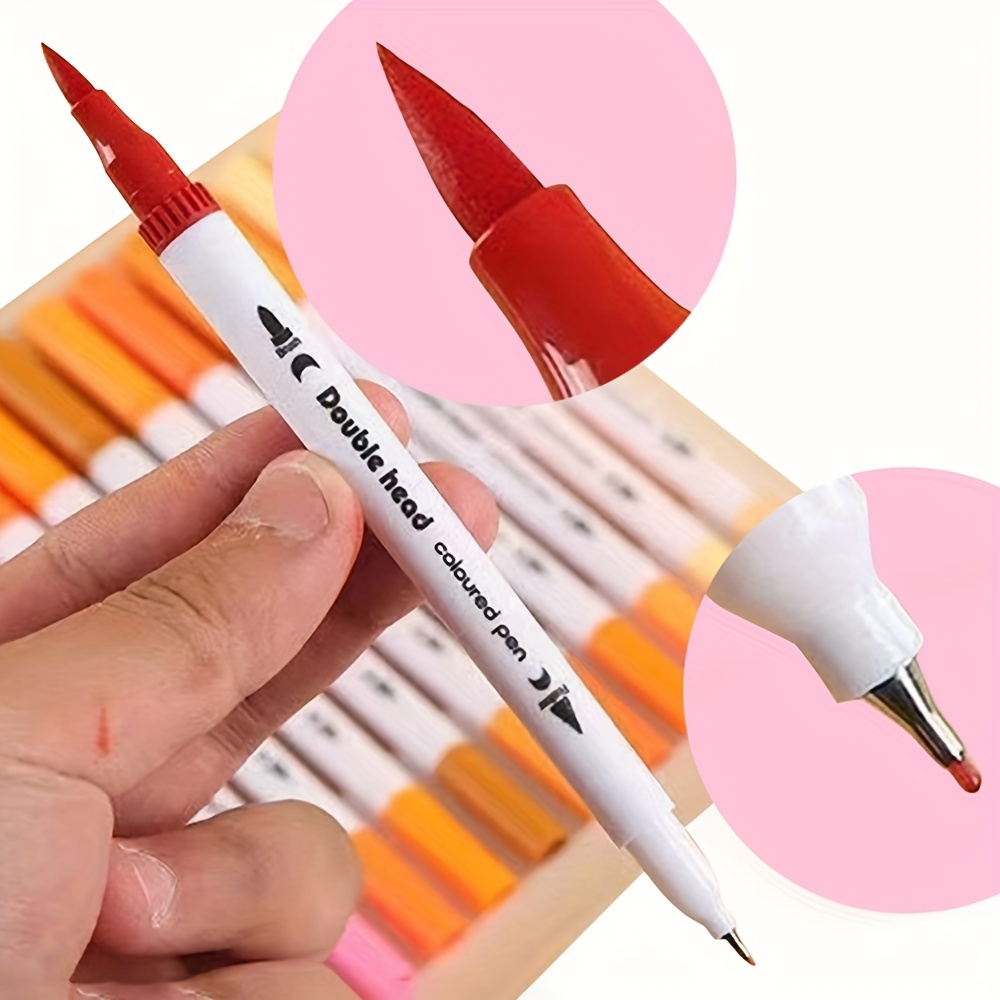 Dual Markers Brush Pen, Colored Pen Fine Point Art Marker & Brush Pen For  Adult Coloring Hand Lettering Writing Planner Art Supplier(60 Colors Pen  Set) - Temu