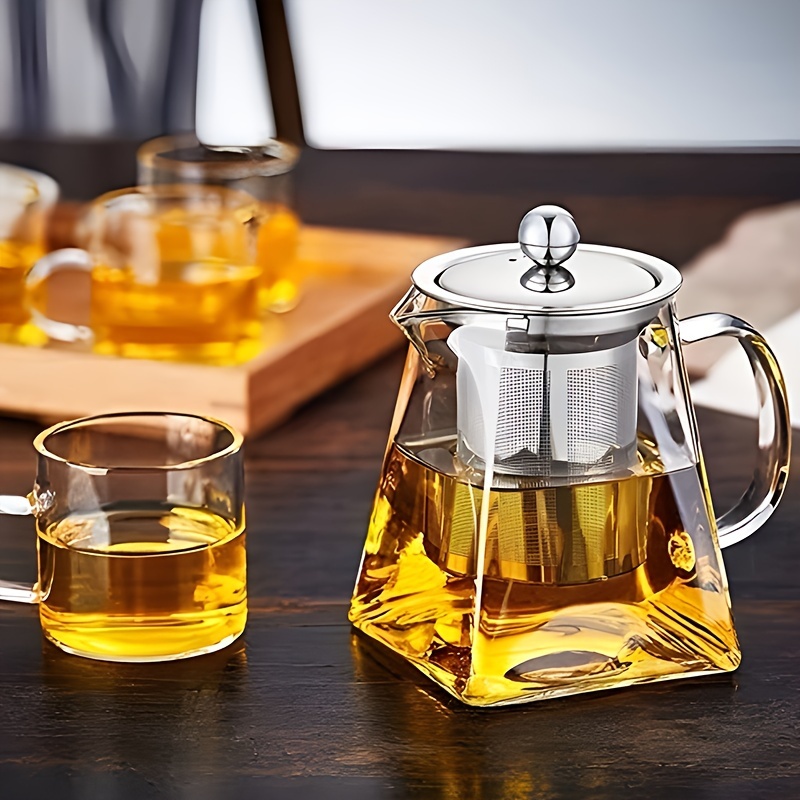 Glass Teapot With Tea Infuser, Heat Resistant Thickened Glass Tea Kettle  With Removable Tea Strainer, Blooming And Loose Leaf Tea Maker, Perfect For  Home Office Restaurant Family Day, Tea Accessories - Temu