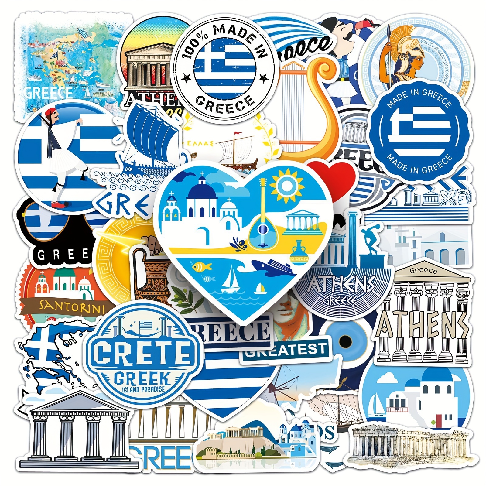 Ancient Greece Stickers, Athens Sticker Decals, Aesthetic Vinyl