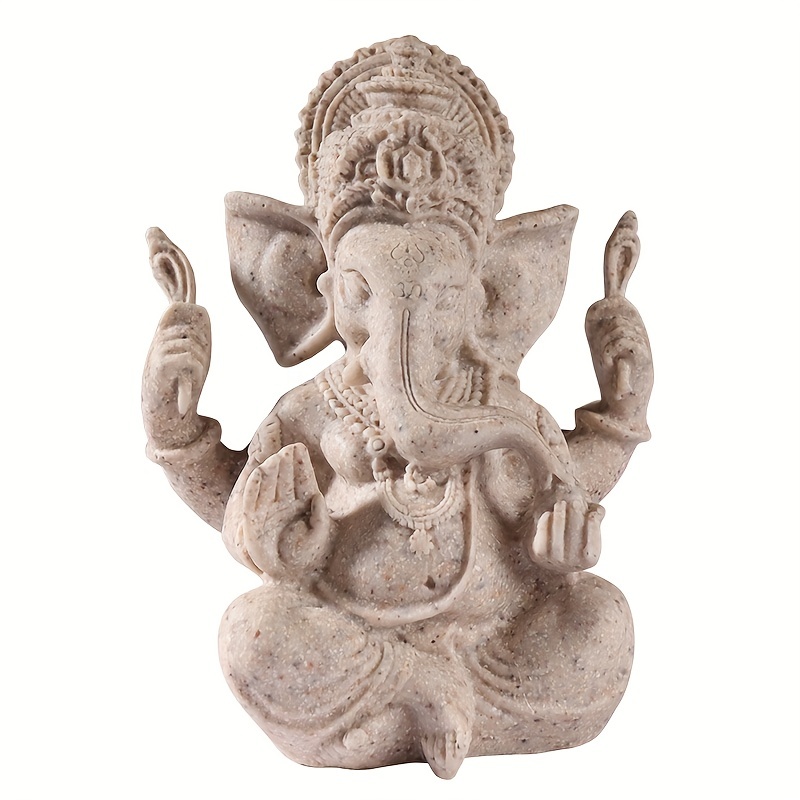 Statue de jardin Ganesh en pierre à suspendre | Ornement oriental hindou