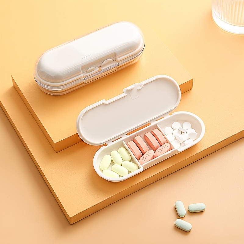 Travel Pill Box With 3 Compartment Portable Medicines Box