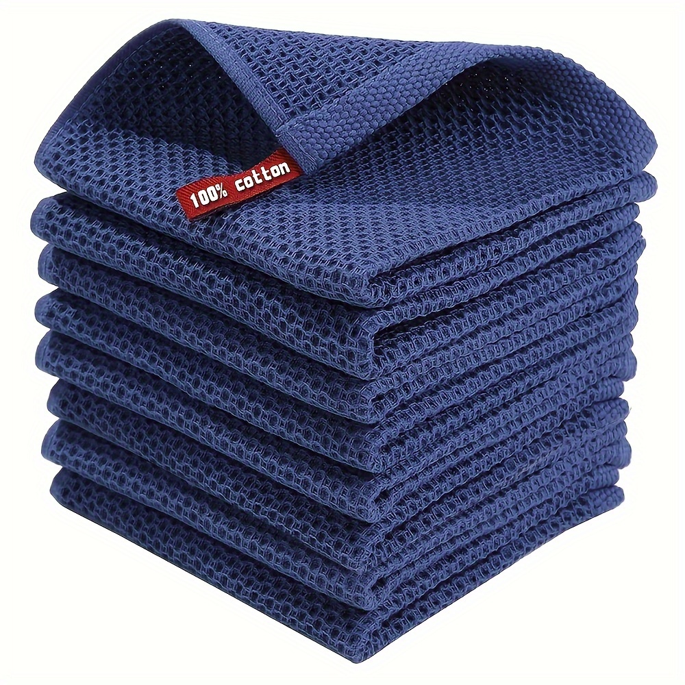 2 6 8pcs dish cloth waffle weave cotton dishcloths honeycomb kitchen towels absorbent quick dry tea towels multi purpose cleaning cloths for restaurant and home kitchen kitchen supplies