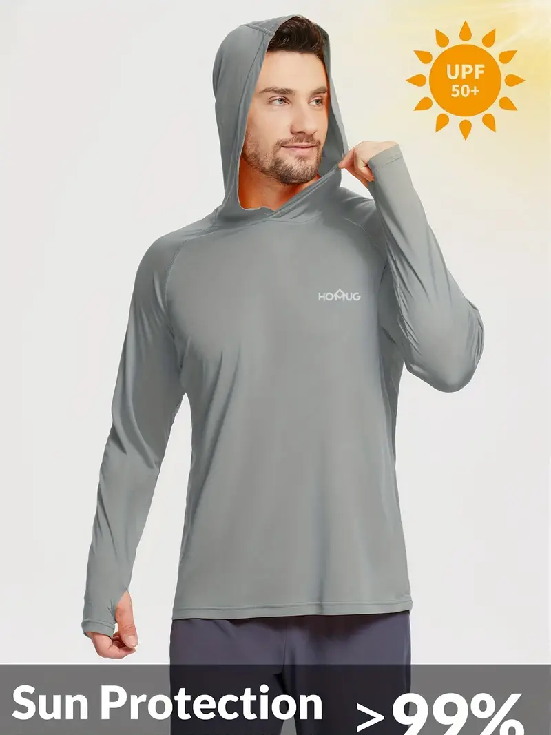 Men's Upf 50+ Sun Protection Hoodie Long Sleeve Spf/uv Quick - Temu Canada