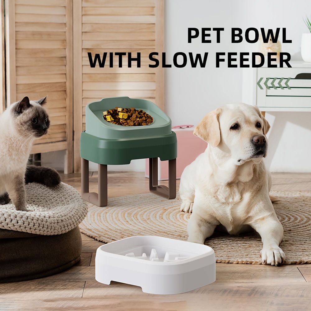 Pet Enjoy Cat Dog Slow Feeder Bowl,Non Slip Puzzle Bowl Anti-Gulping Pet  Slower Food Feeding Dishes,Interactive Dog Bowls Durable Stainless Steel  Pets