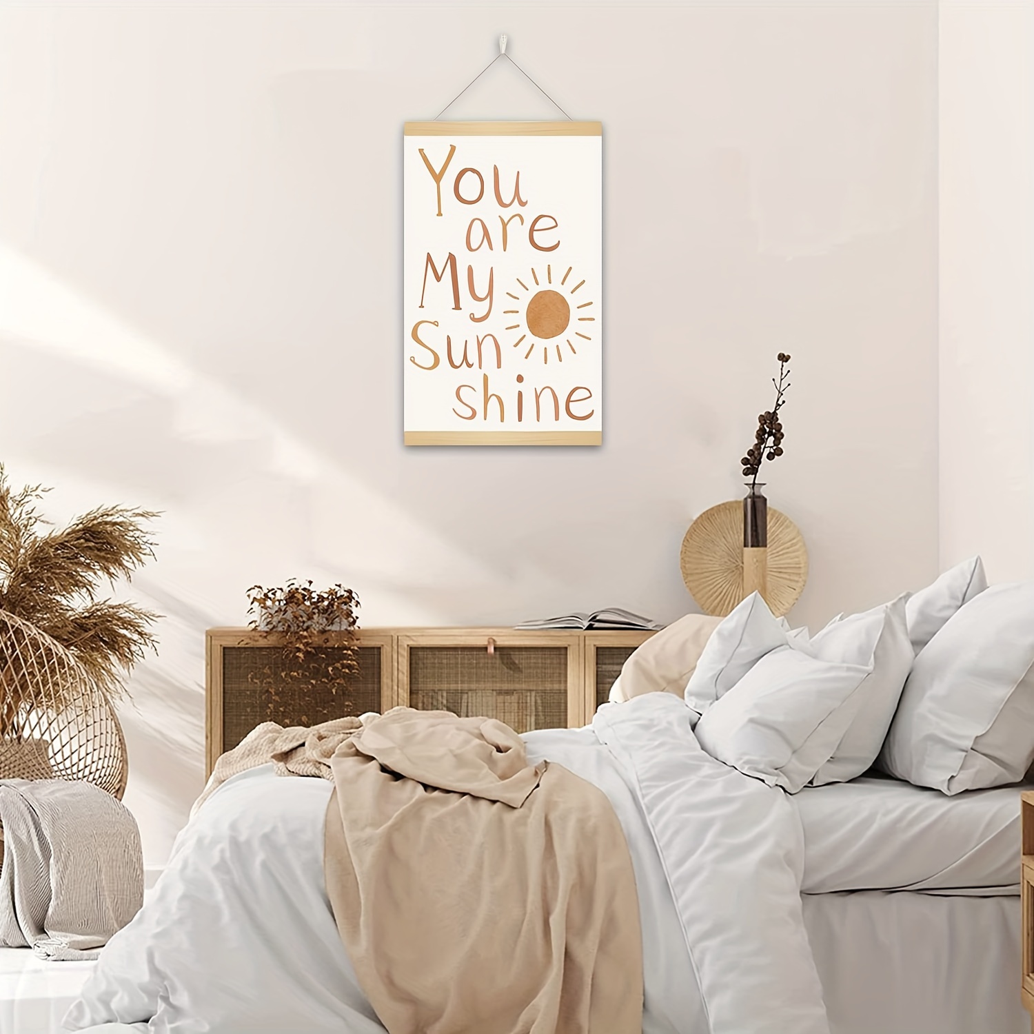 1pc You Are My Sunshine Wall Decor Boho Wood Poster Hanger 40.64x60