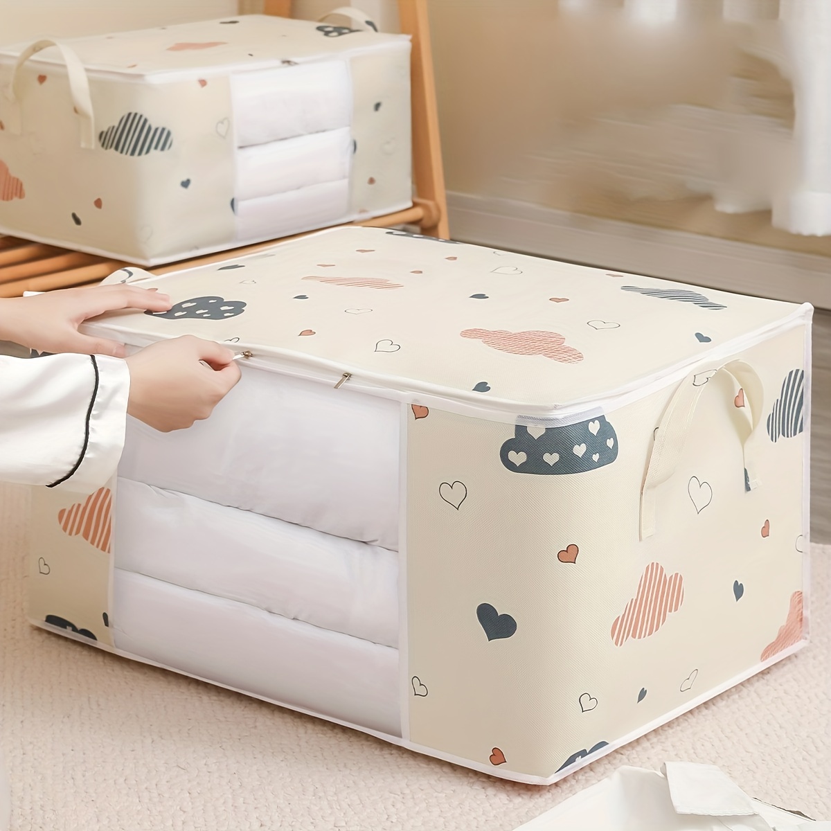 Multi purpose Clear Zippered Storage Bags For Bedding Linen - Temu