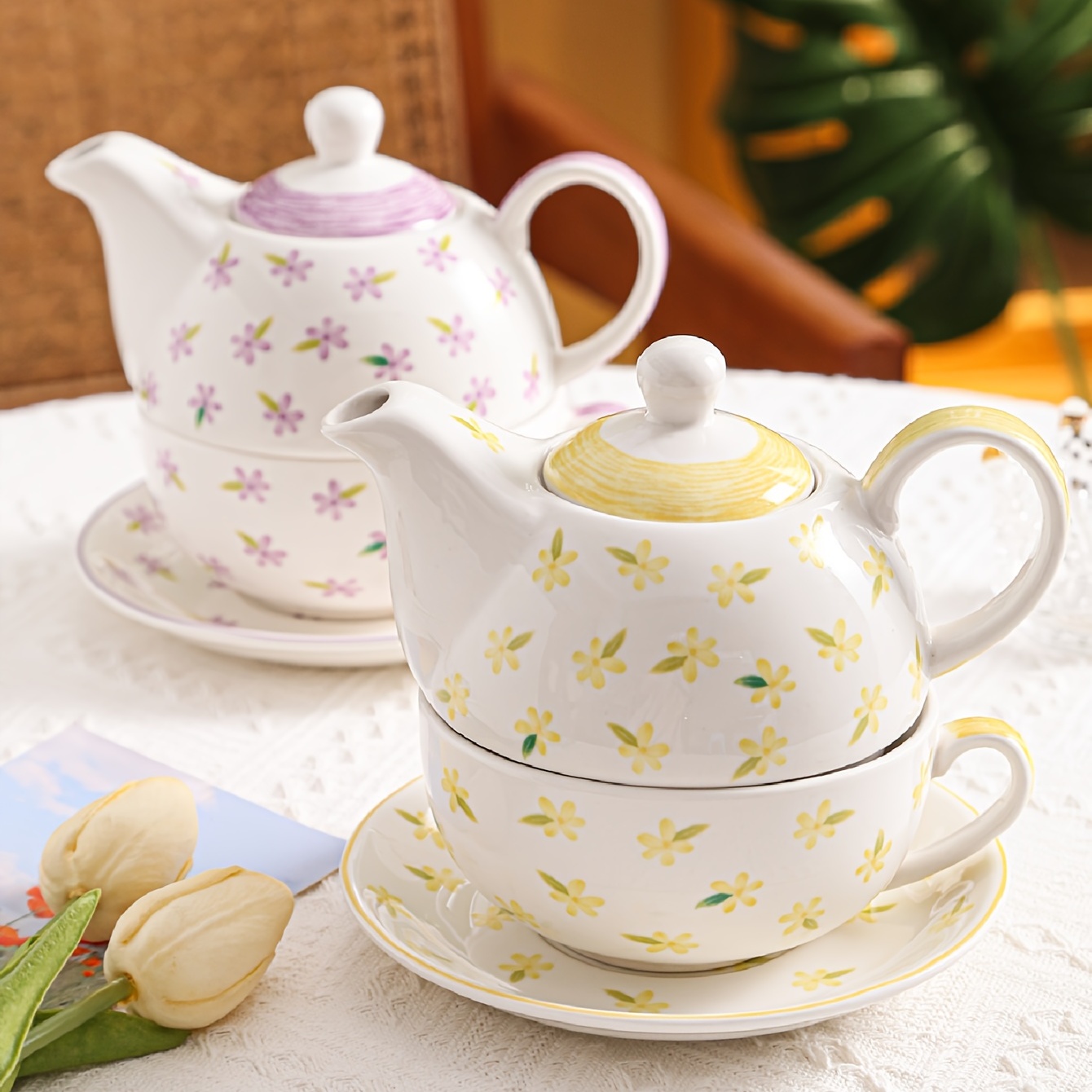 Théière Tea for One avec tasse et soucoupe
