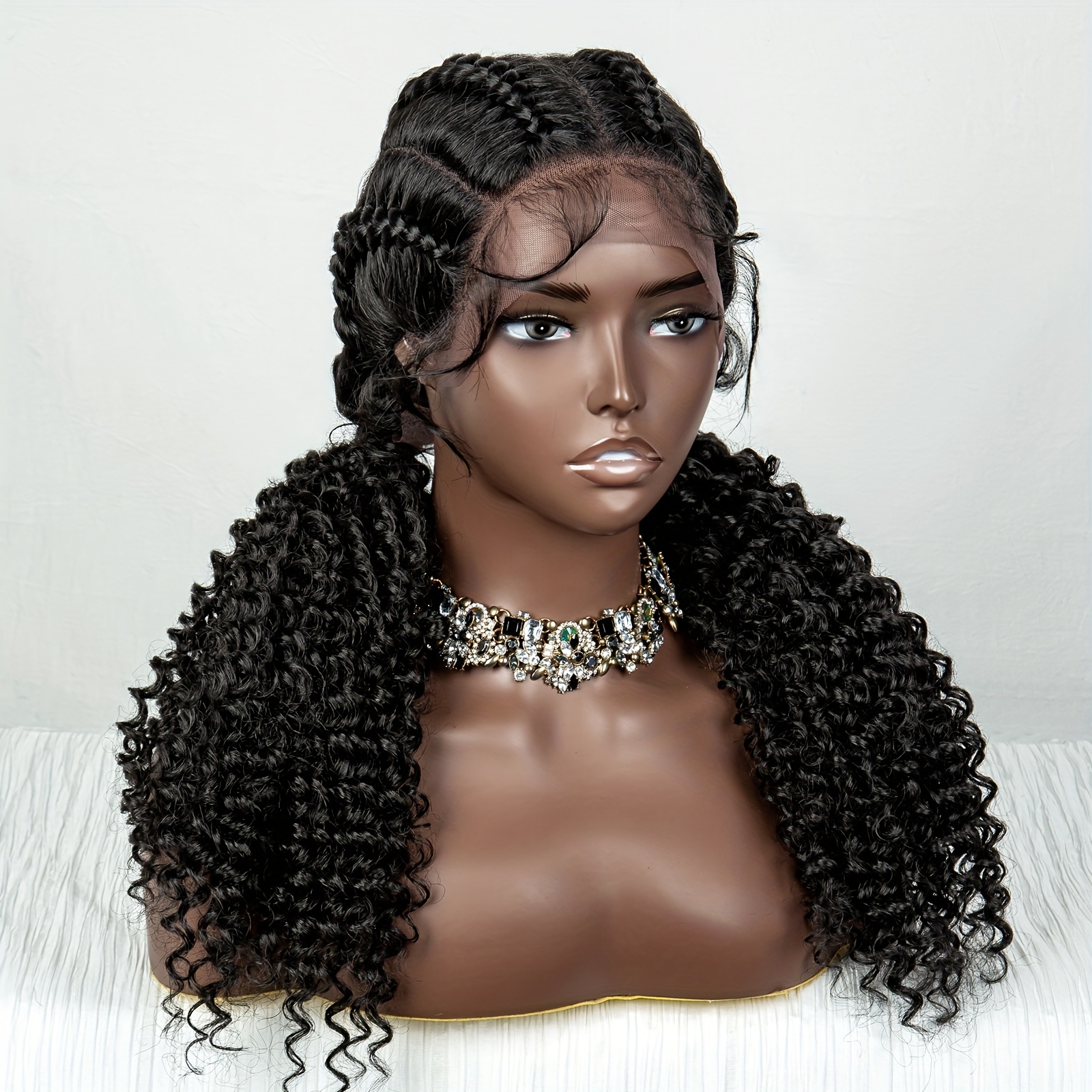 Synthetic Lace Cornrow Halloween Braids Wigs Four Strands Temu