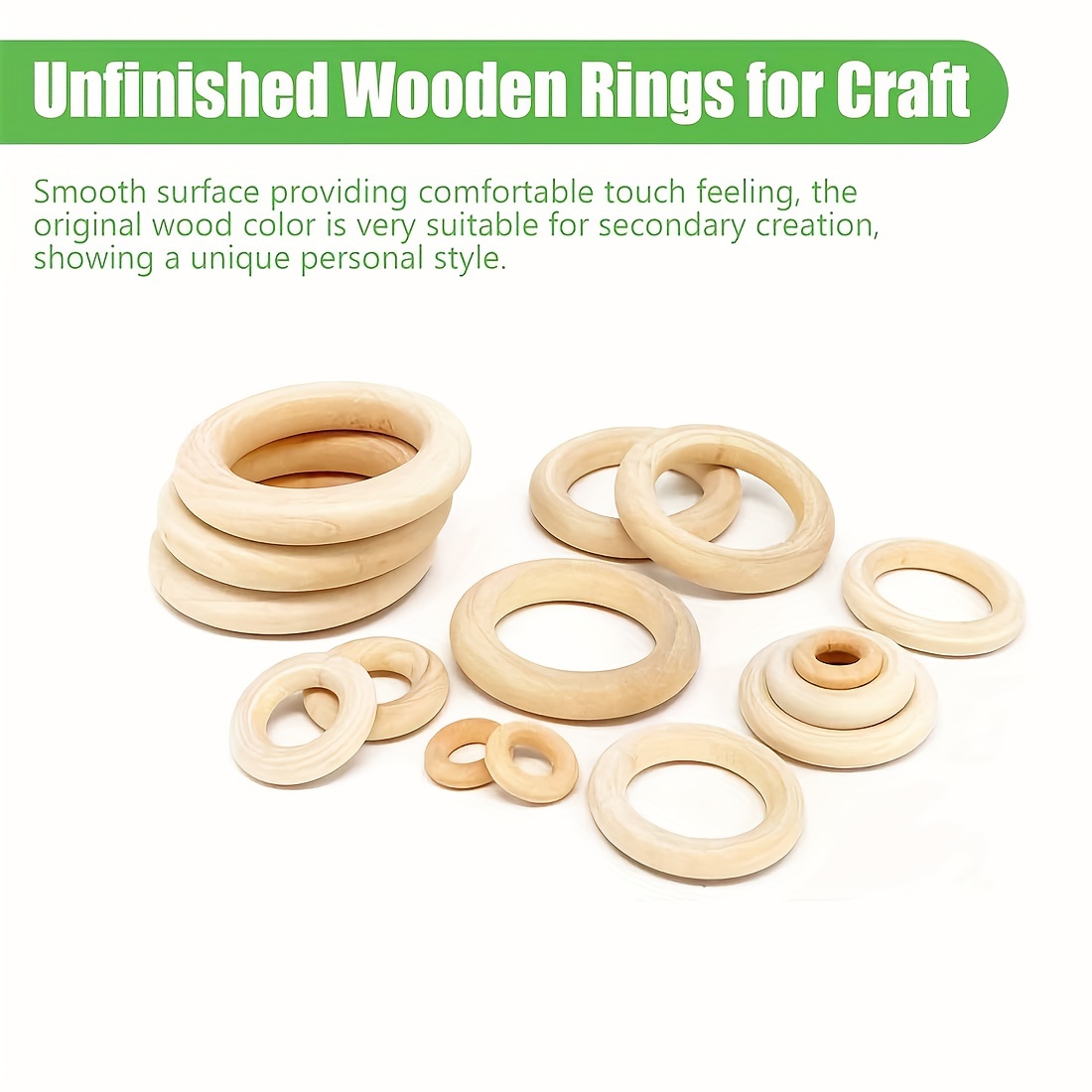 Natural Color Wood Rings DIY Craft Pendant Connectors Natural Wood