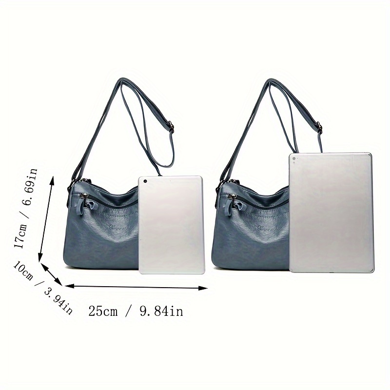 retro crossbody bag for women large capacity messenger bag fashion soft pu leather purse