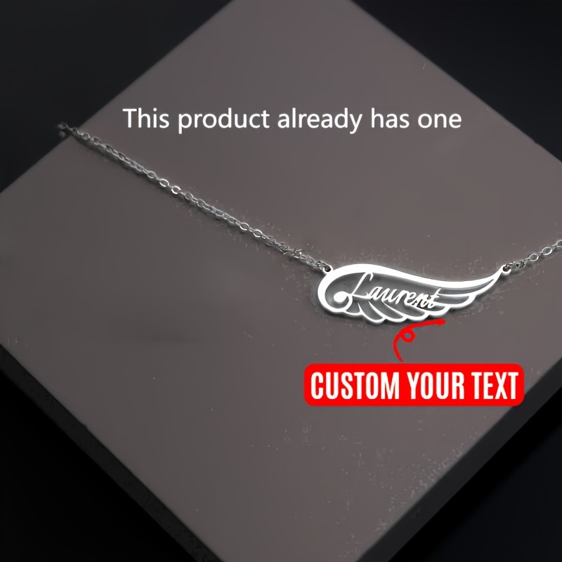 

Customized Wing Name Necklace, Angel Wing Necklace, Personalized Necklace For Mom, Necklace With Name, Memorial Gifts, Nanny Gift, Grandma Gift