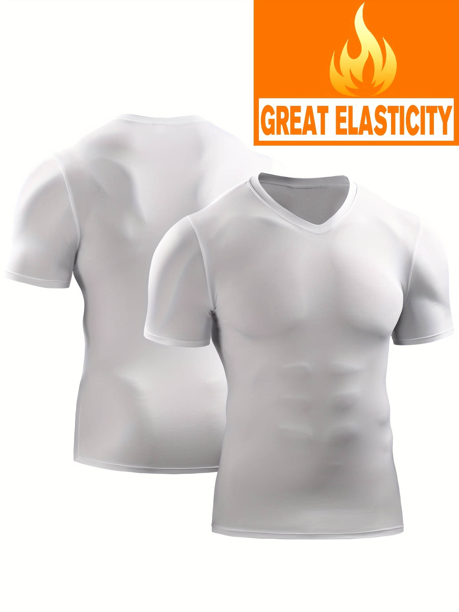 Men's Summer Tight V neck Sports T shirt: High Elasticity - Temu Canada