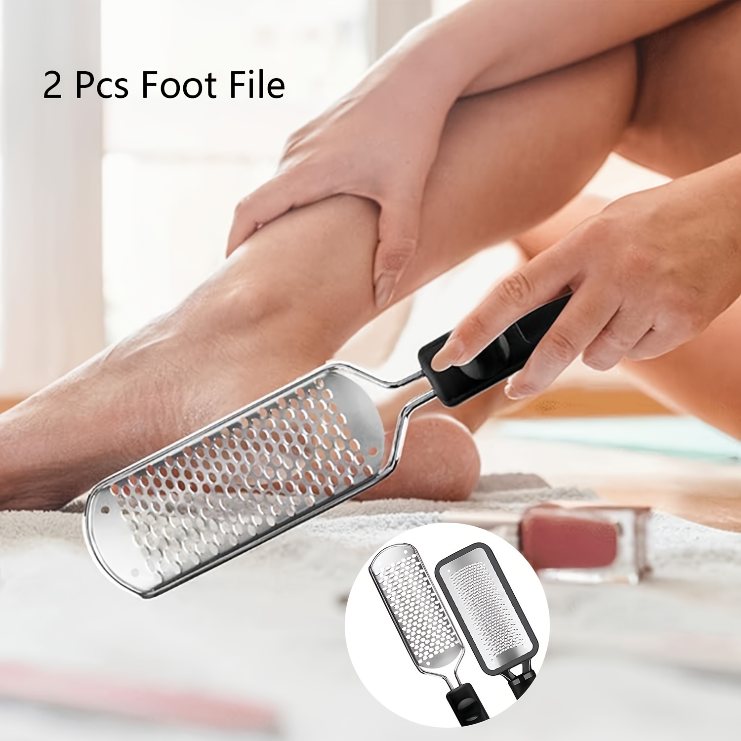 

2pcs Pedicure Foot File, Foot Rasp Foot File And Callus Remover For Feet, Foot Scrubber For Dead Skin