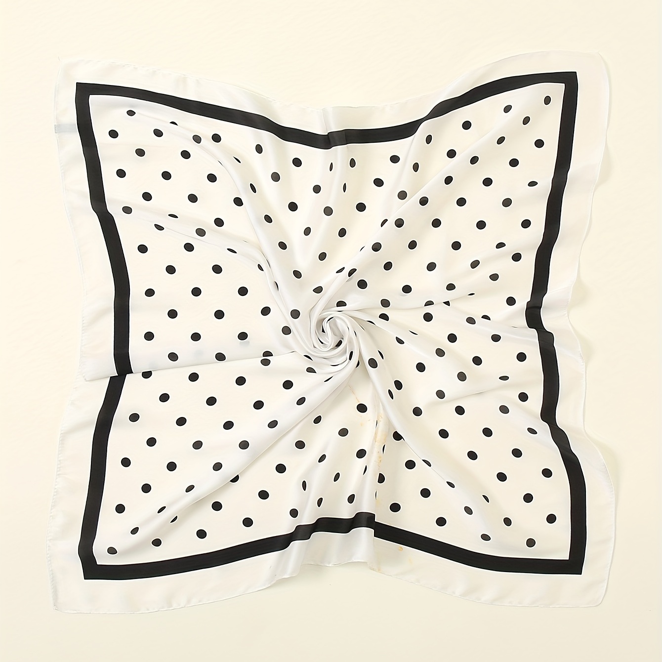 Polka Dot Print Square Scarf Solid Bandana Woman Neckerchief