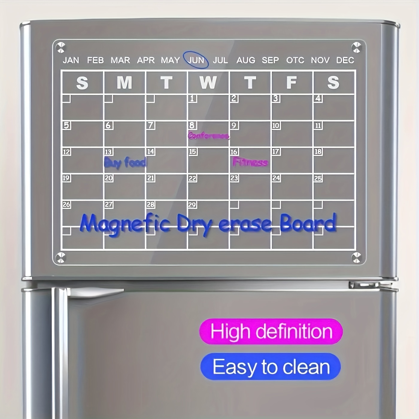 Acrylic Magnetic Dry Erase Board Calendar For Fridge Clear - Temu